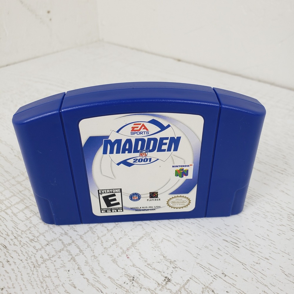 Madden NFL 2001 Nintendo 64 N64 Blue Cartridge EA Sports NUS-006 USA Tested‎